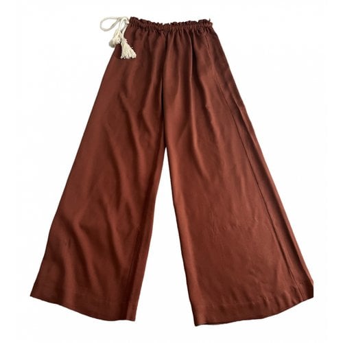 Pre-owned Erika Cavallini Large Pants In Brown