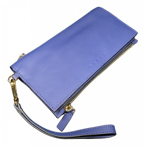 Pre-owned Marni Leather Wallet In Blue
