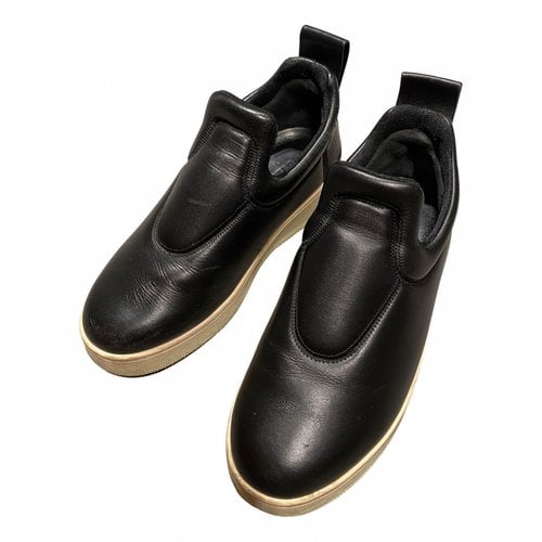 Pre-owned Celine Pull On Leather Trainers In Black