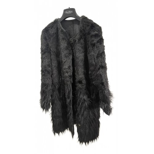 Pre-owned Gerard Darel Faux Fur Coat In Black
