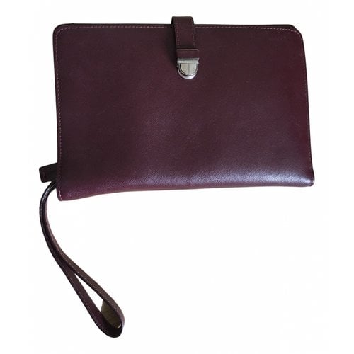 Pre-owned Giorgio Armani Leather Wallet In Burgundy