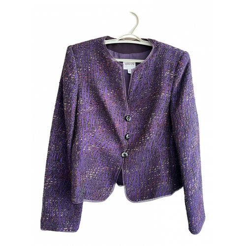 Pre-owned Armani Collezioni Wool Blazer In Purple