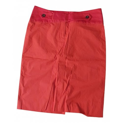 Pre-owned Ferragamo Silk Skirt In Red