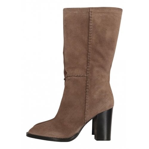 Pre-owned Bruno Magli Leather Ankle Boots In Brown
