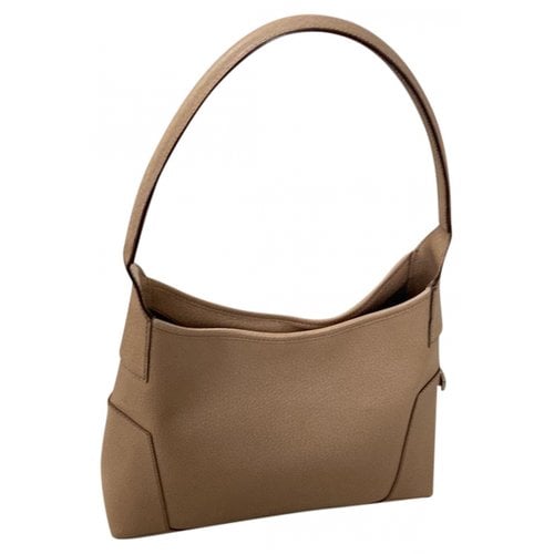 Pre-owned Ferragamo Leather Handbag In Beige