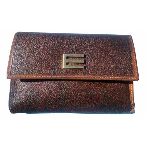 Pre-owned Etro Leather Wallet In Brown
