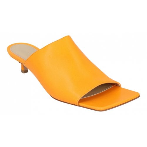 Pre-owned Bottega Veneta Leather Sandal In Orange