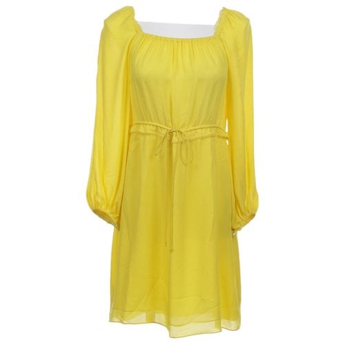 Pre-owned Dorothee Schumacher Silk Dress In Yellow