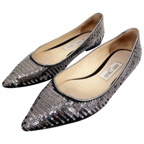 Pre-owned Jimmy Choo Leather Ballet Flats In Silver