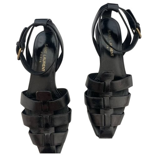 Pre-owned Saint Laurent Leather Sandals In Black