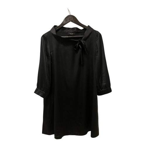 Pre-owned Sand Silk Mini Dress In Black