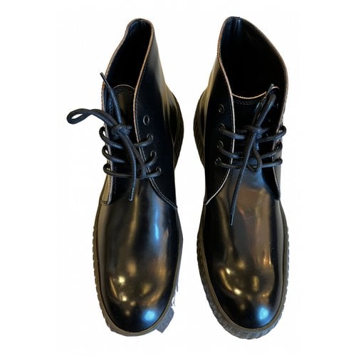 Pre-owned Acne Studios Leather Lace Ups In Black