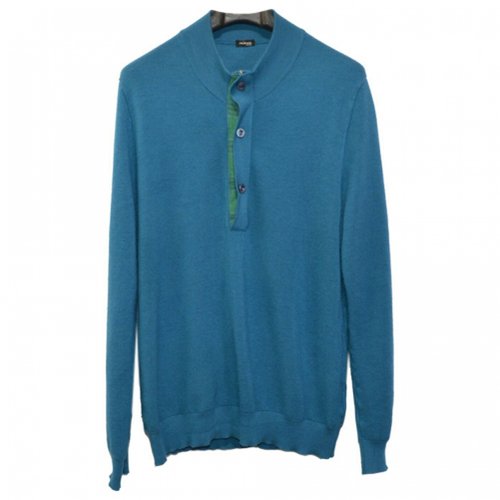 Pre-owned Kiton Cashmere Pull In Turquoise