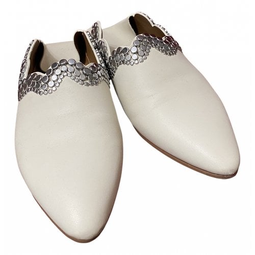 Pre-owned See By Chloé Leather Ballet Flats In White