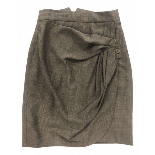 Pre-owned Zac Posen Wool Mini Skirt In Grey