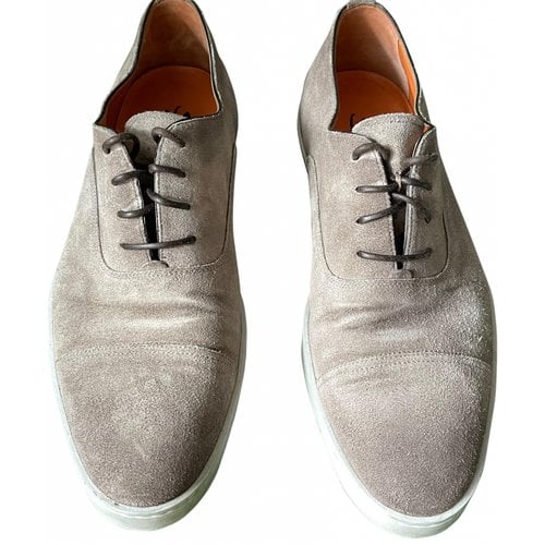 Pre-owned Santoni Lace Ups In Grey