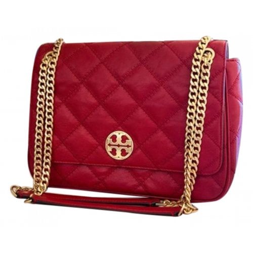 Pre-owned Tory Burch Leather Crossbody Bag In Red