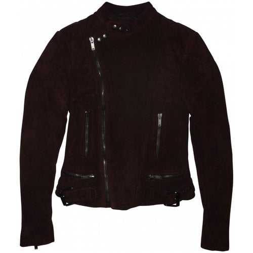 Pre-owned Ralph Lauren Leather Biker Jacket In Brown