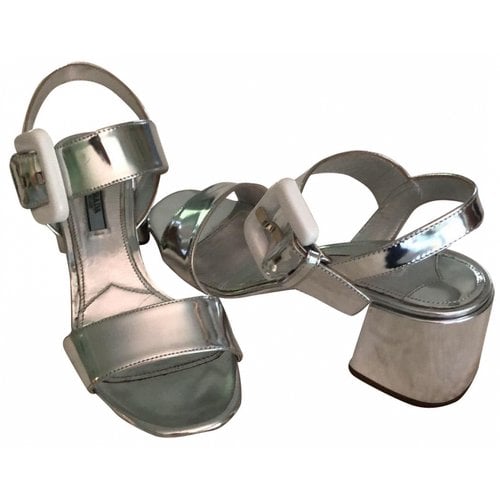 Pre-owned Prada Sandals In Silver