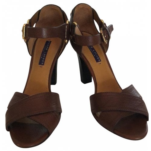 Pre-owned Ralph Lauren Purple Label Leather Sandals In Brown
