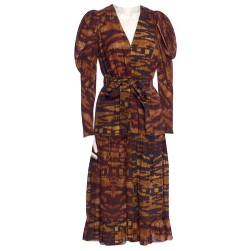 Pre-owned Ulla Johnson Silk Maxi Dress In Brown