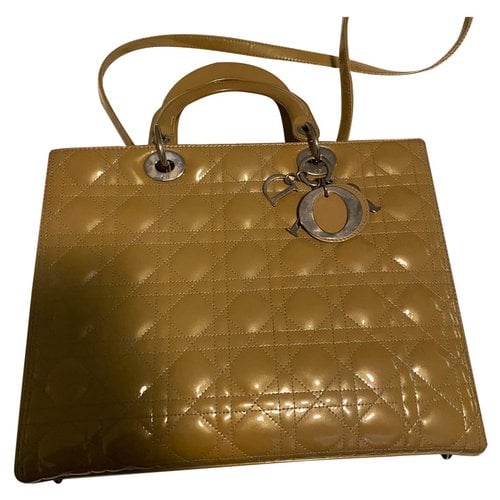 Pre-owned Dior Handbag In Yellow