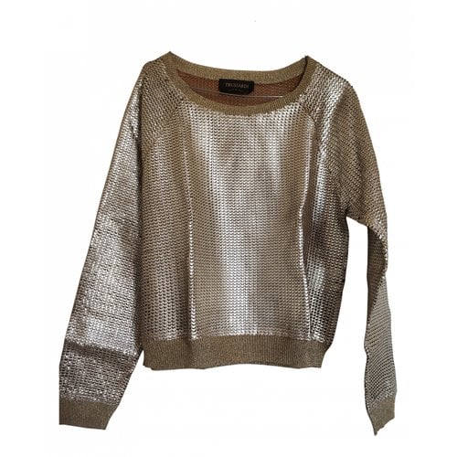 Pre-owned Trussardi Leather Knitwear In Gold