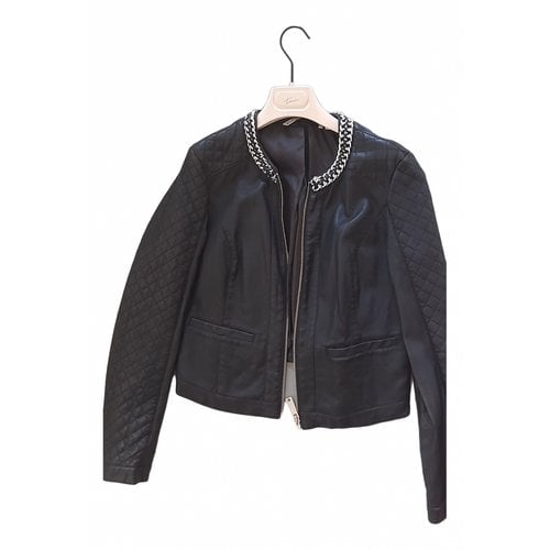 Pre-owned Silvian Heach Leather Jacket In Black