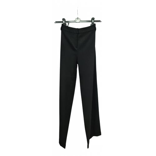 Pre-owned Dior Wool Straight Pants In Black