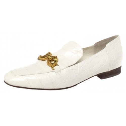 Pre-owned Tory Burch Leather Flats In White