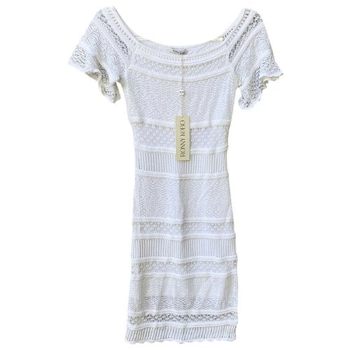 Pre-owned Ronny Kobo Lace Mini Dress In White
