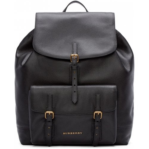 Pre-owned Burberry Leather Backpack In Black