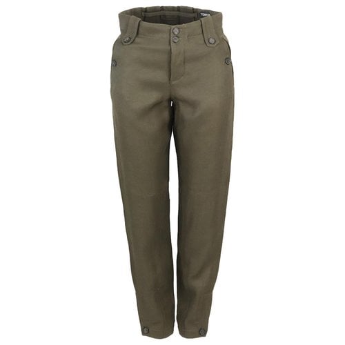 Pre-owned Tom Ford Linen Trousers In Green
