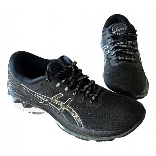 Pre-owned Asics Cloth Trainers In Black