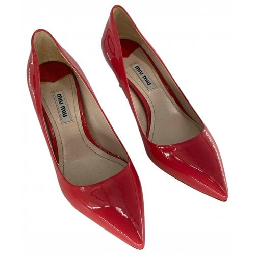 Pre-owned Miu Miu Patent Leather Heels In Red