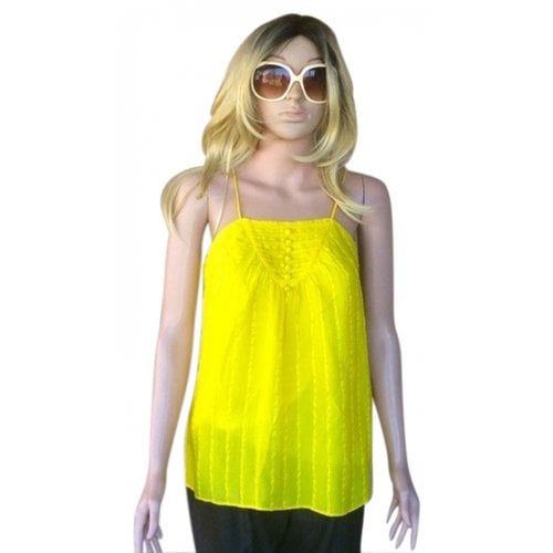 Pre-owned Milly Silk Blouse In Yellow