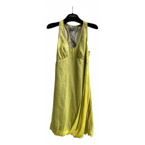 Pre-owned Emporio Armani Silk Mini Dress In Yellow
