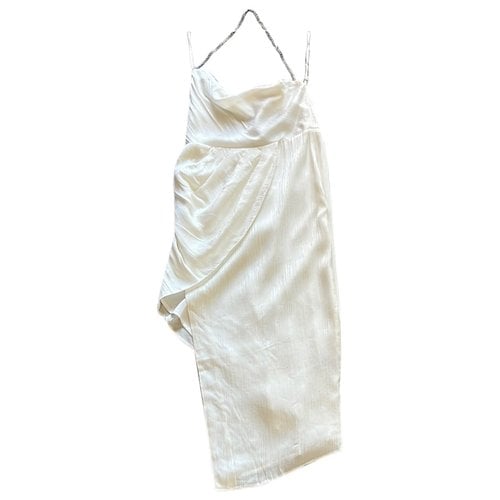 Pre-owned Michael Costello Mini Dress In White