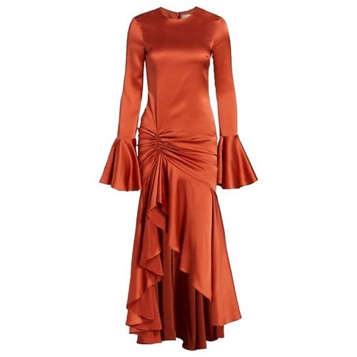 Pre-owned Caroline Constas Silk Maxi Dress In Orange