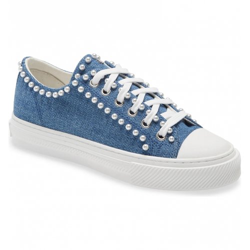 Pre-owned Stuart Weitzman Leather Trainers In Blue
