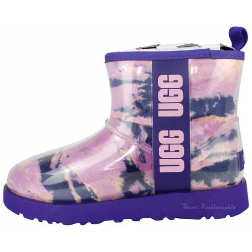Pre-owned Ugg Shearling Ankle Boots In Purple