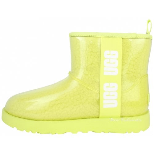 Pre-owned Ugg Shearling Ankle Boots In Yellow