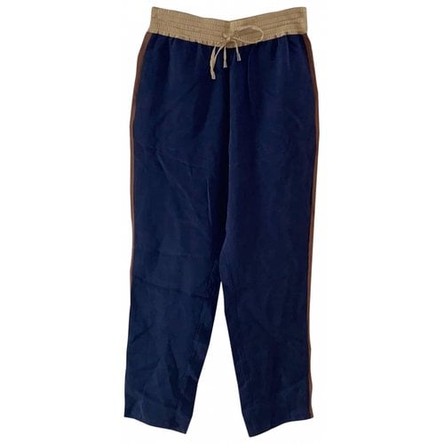 Pre-owned Max Mara Silk Trousers In Blue