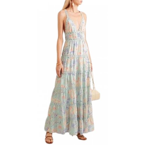 Pre-owned Alice And Olivia Lace Maxi Dress In Blue