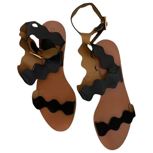 Pre-owned Chloé Leather Sandals In Black