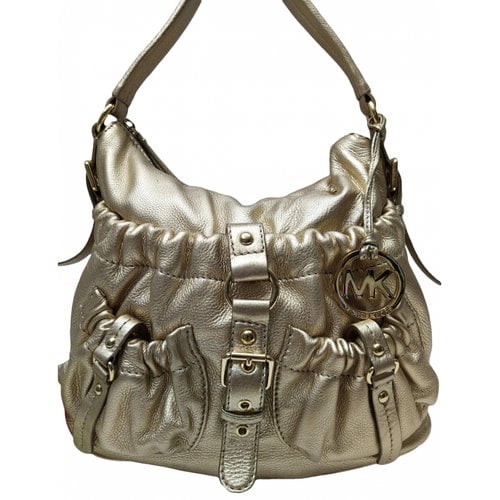 Pre-owned Michael Kors Leather Satchel In Gold