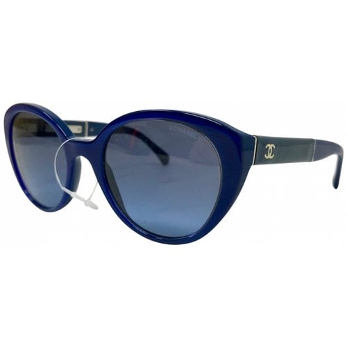 Pre-owned Chanel Oversized Sunglasses In Blue
