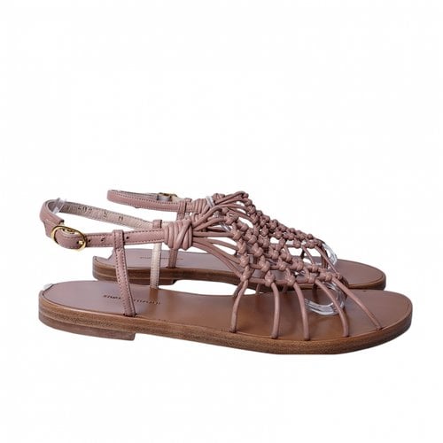 Pre-owned Stuart Weitzman Leather Sandals In Brown