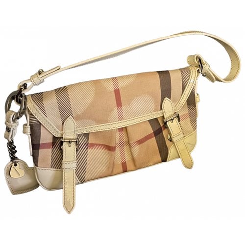 Pre-owned Burberry Patent Leather Crossbody Bag In Beige