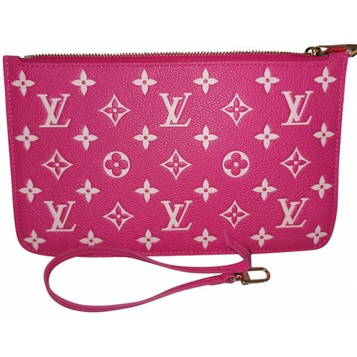 Pre-owned Louis Vuitton Double Zip Leather Clutch Bag In Pink